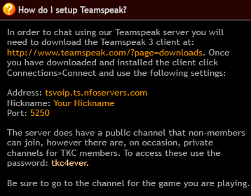 Teamspeak Help Box